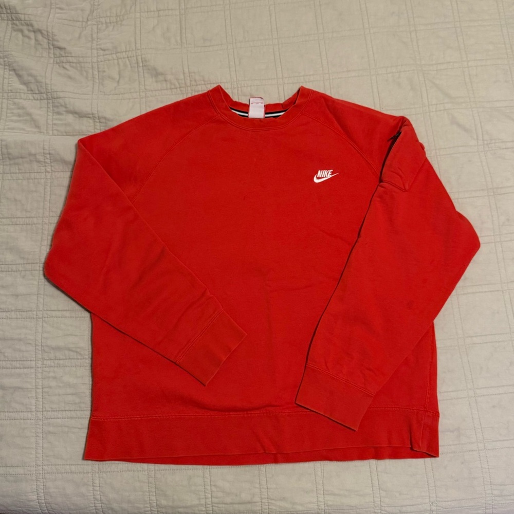 Nike Men's Vibrant Red Crewneck Sweater